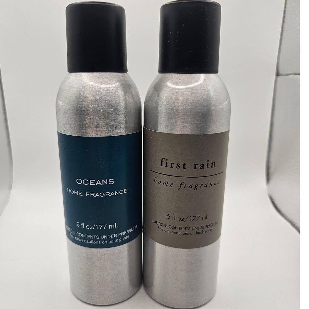 2 Bottles of Pier 1 Home Fragrance First Rain & Oceans (1 used, 1 new)
